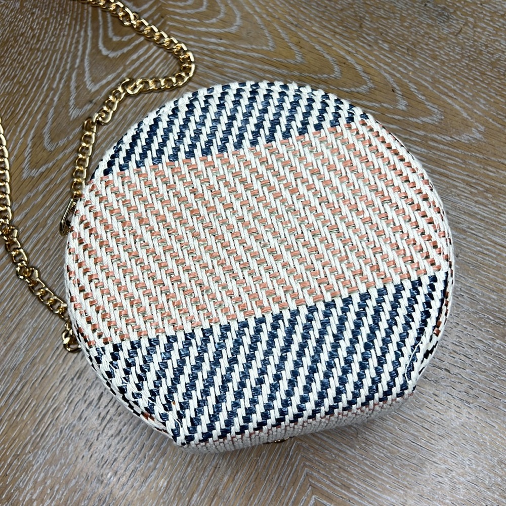 ALESSIA Bianchi Woven Circle Stripe Crossbody - Beige Multi - Picture 5 of 7